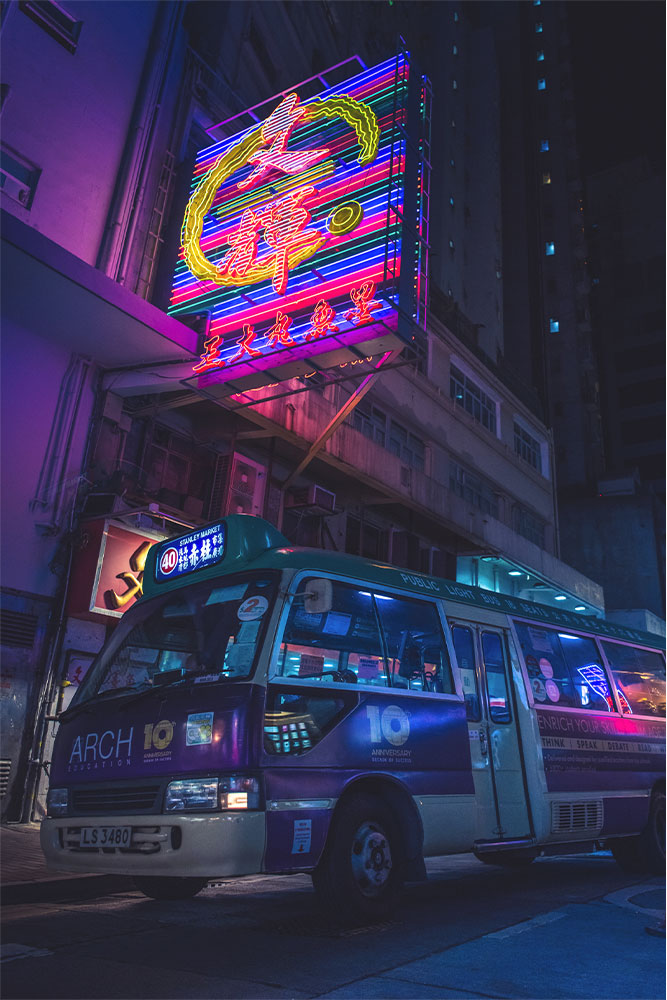 Neon Mini Bus